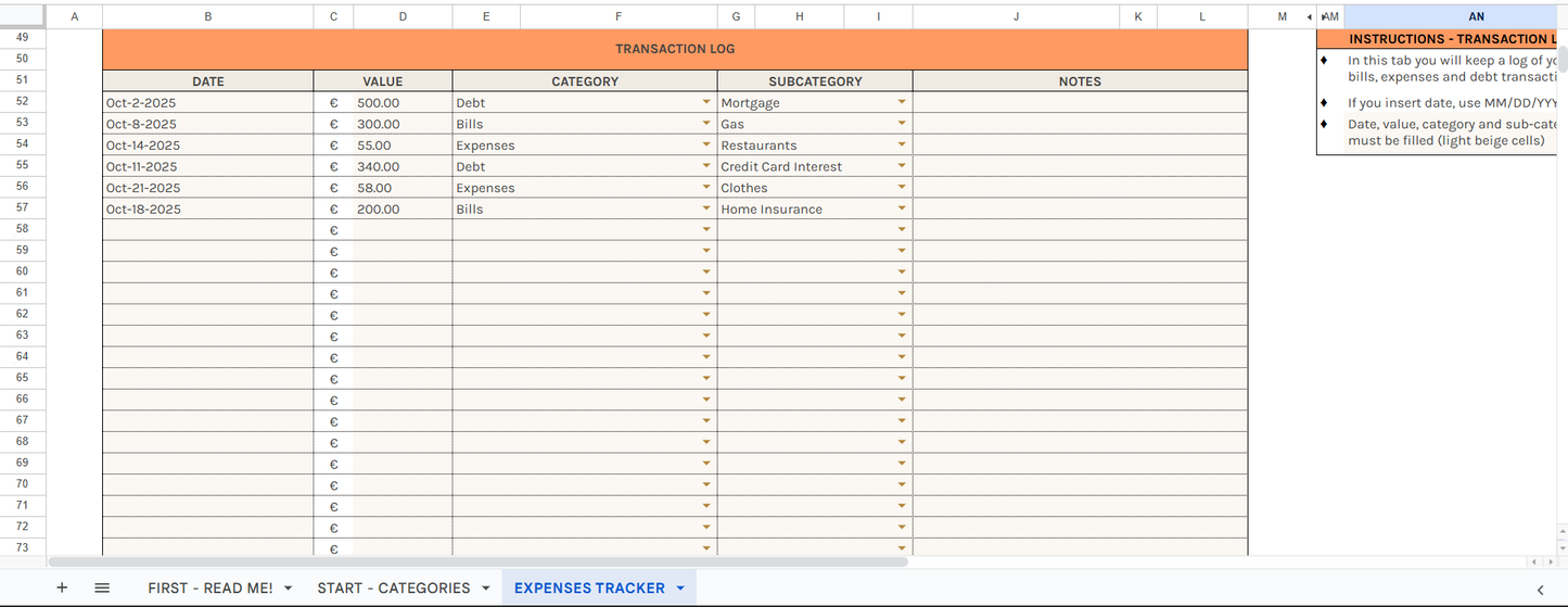 Expense tracker - Finanzas personales